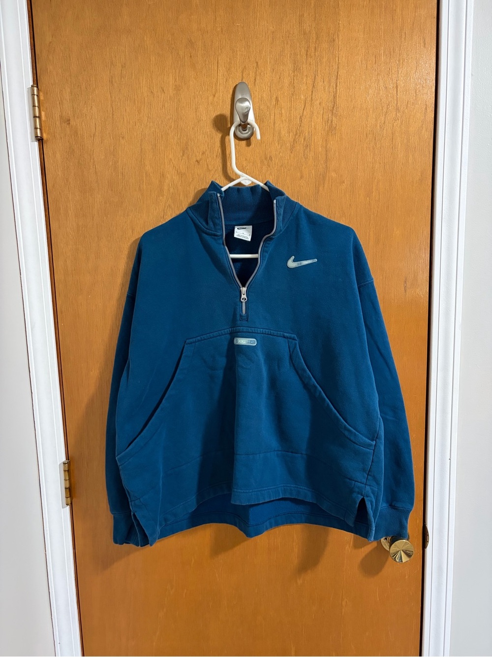 Nike Teal Full-Zip Sweatshirt with Silver Zipper